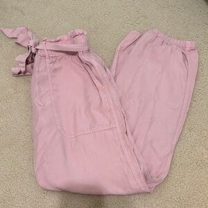 Love Tree Women's Soft Pink Joggers with Tie-Waist